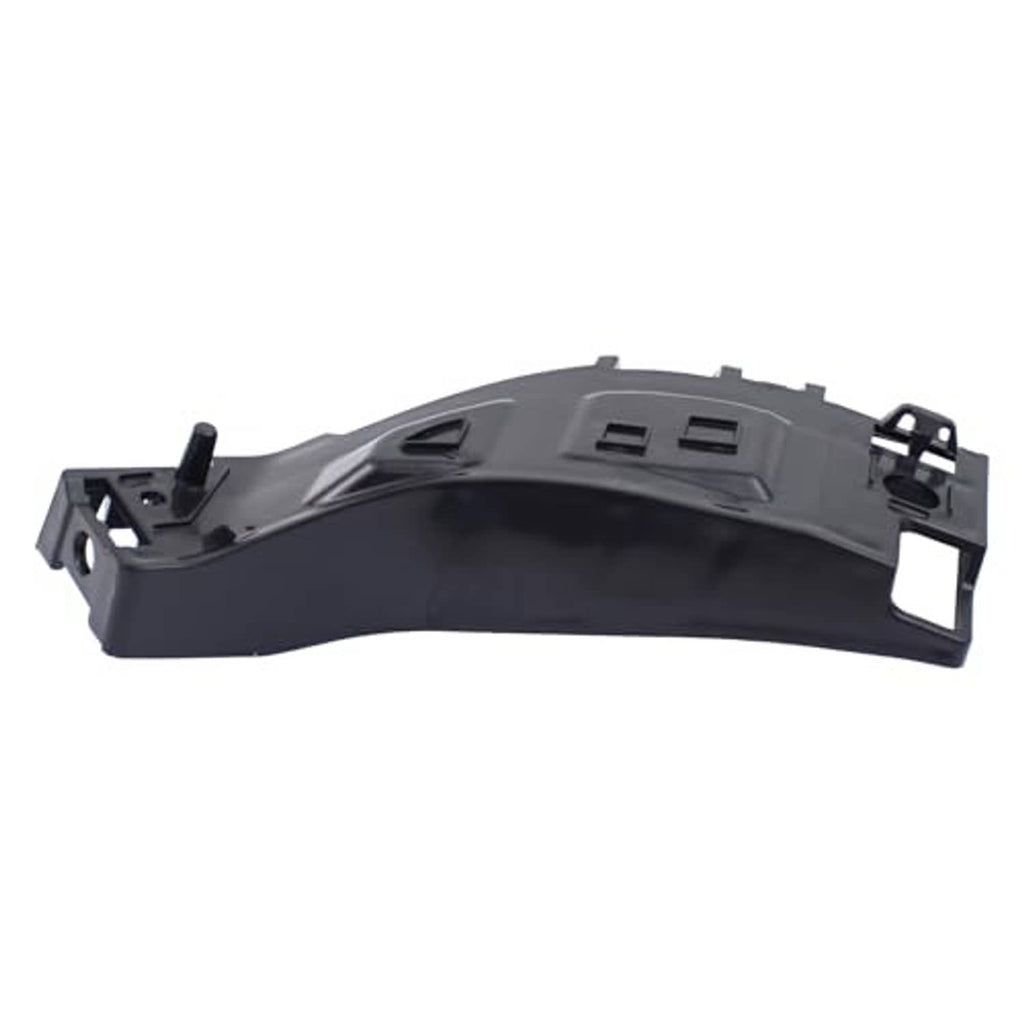 Single dark gray front bumper cover support rail with curved shape and mounting clips