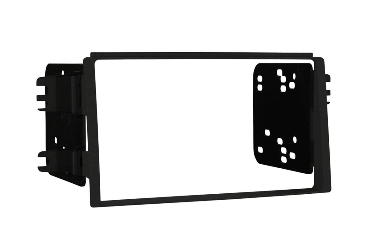Black double-DIN installation kit bezel with mounting brackets for dash trim