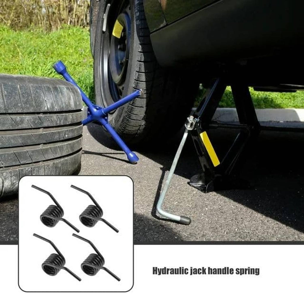 Black coiled jack handle return springs with rod ends, shown in tool set