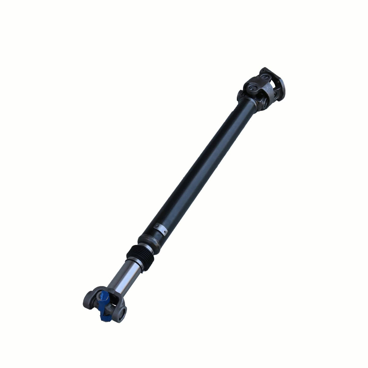 Front drive shaft assembly with one U-joint and corrugated boot detail