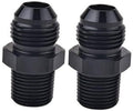 Black AN flare pipe adapter, male 10AN flare to 1/2 NPT male threads
