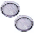 Set of 2 clear replacement lids with black rim for 20oz stainless tumbler slide-on cups