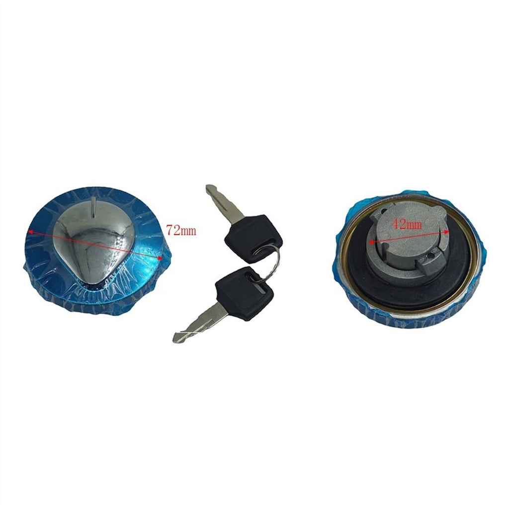Lock set components with keys and key cylinder, with 72mm and 42mm markings