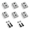 Rebar cutter blade blocks set, silver metal pieces with threaded holes (6-pack).