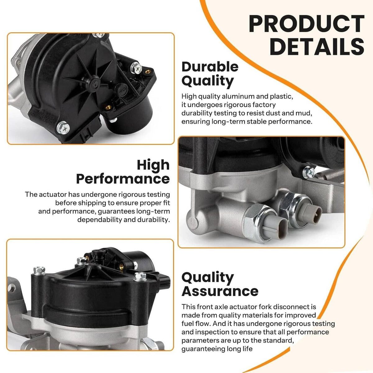Transfer case actuator motor with black plastic top and silver lower housing