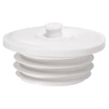 White silicone drain seal ring with raised plug, round flexible piece