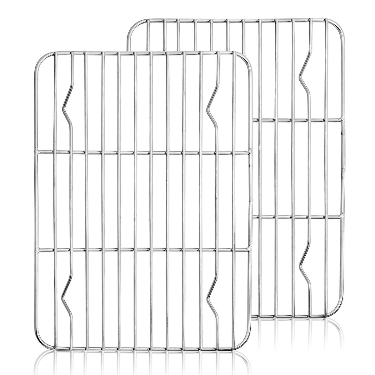 Mini stainless steel cooling rack set of 2, two wire racks with curved side handles