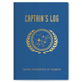 Blue Captain's Log journal with gold emblem and United Federation of Planets text