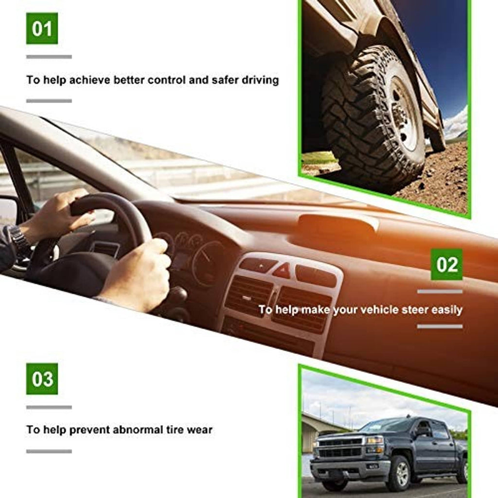 Driving tips graphic with car interior view, numbered steps, and tire inset