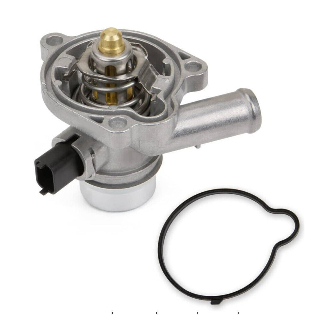 Automotive thermostat housing assembly with brass pin and attached gasket