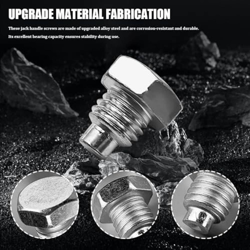 Three silver hex-head threaded jack bolts with icy, water-like splash detail