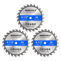NINEHOLE 3-pack circular saw blades, 4-1/2 in, 24T, TCT teeth