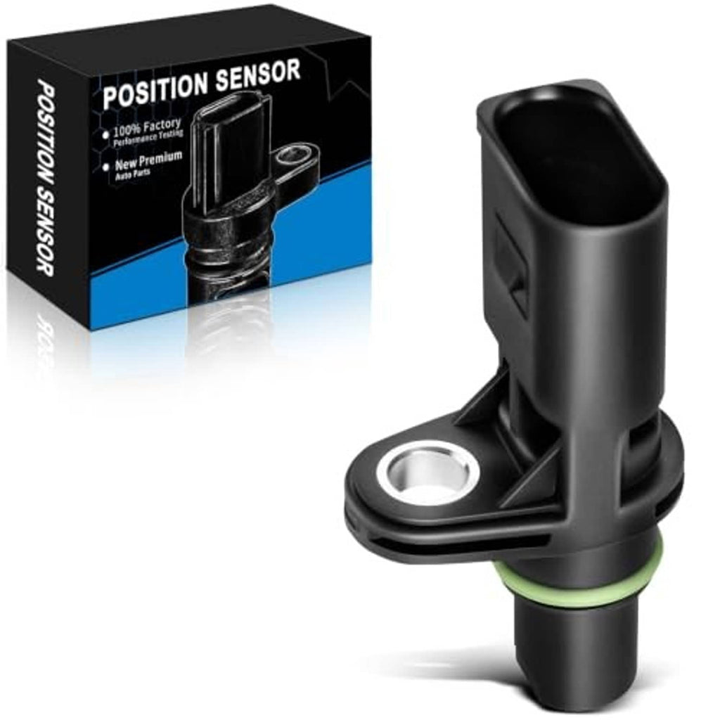 Camshaft position sensor, black housing with mounting base and electrical plug