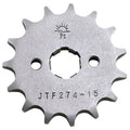 Steel front sprocket with 15 teeth, center bore, JTF274-15 marking