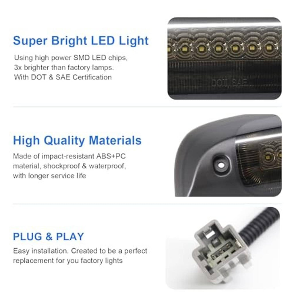LED third brake light close-up with ring-dot LED array and plug connector