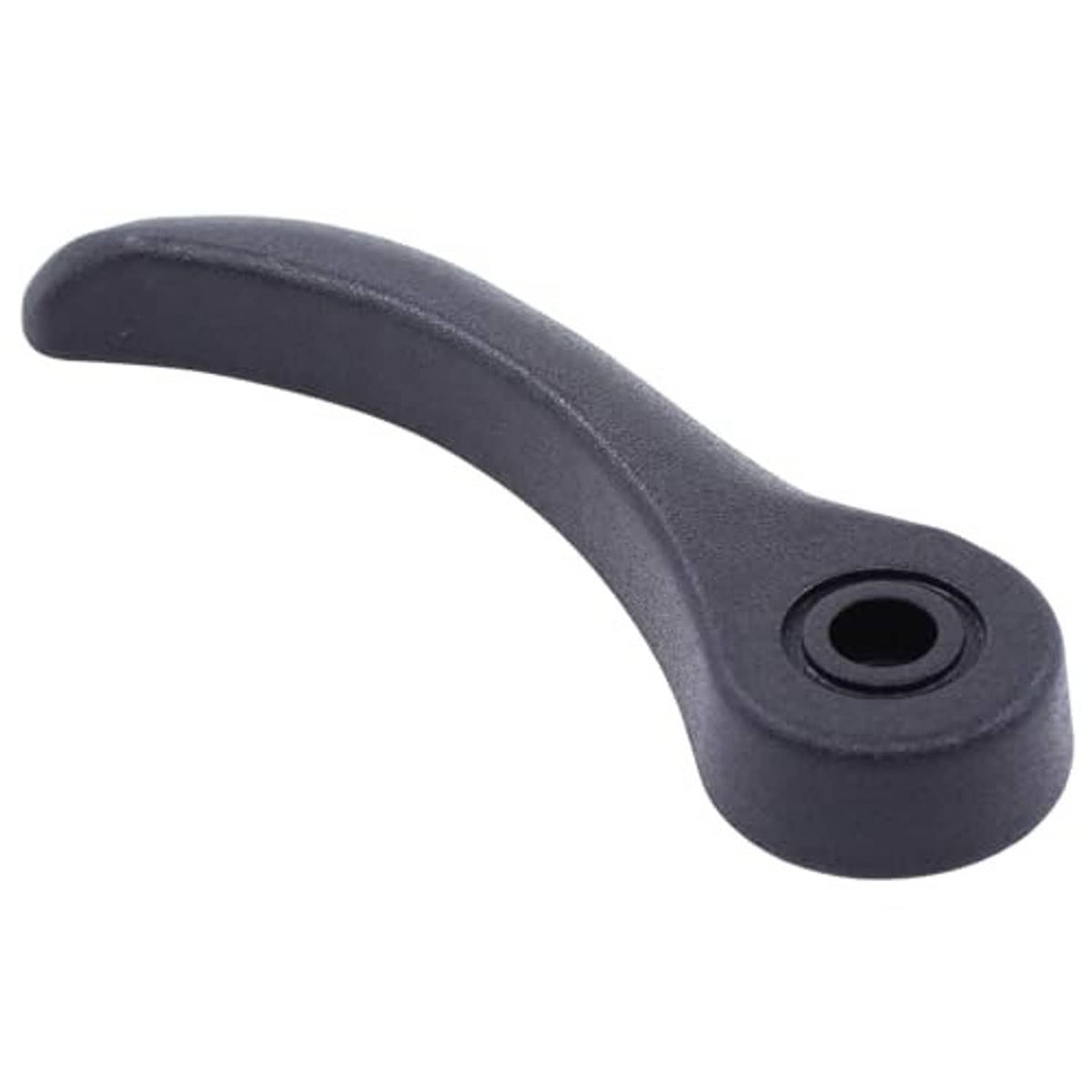 Dark recliner adjustment handle with oval end cap and center mounting hole