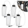 Brake fluid bleeder bottle kit with multiple white bottles, chains, and clear tubing hoses
