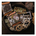 Steampunk junk journal bronze ephemera assortment with gears, keys, frames, and clock parts