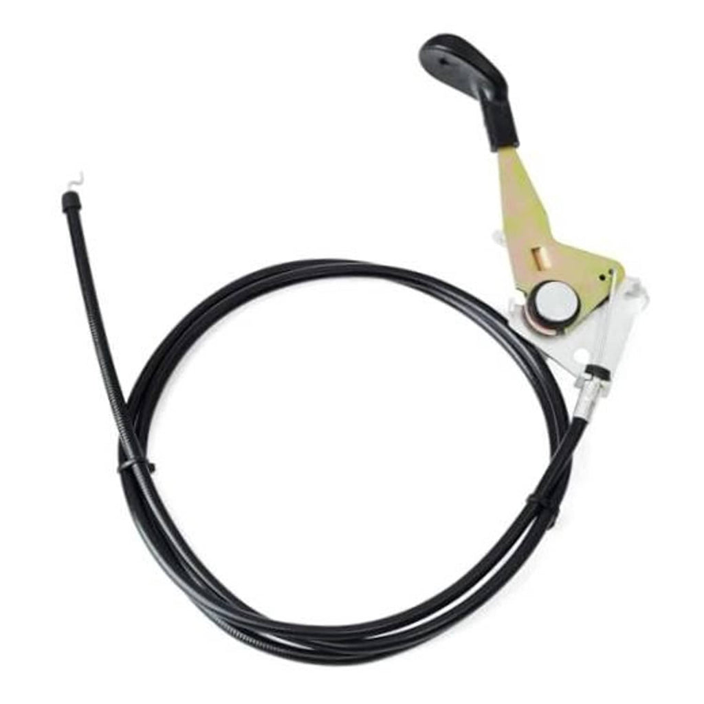 Black throttle control cable with pale lever bracket and black hand grip