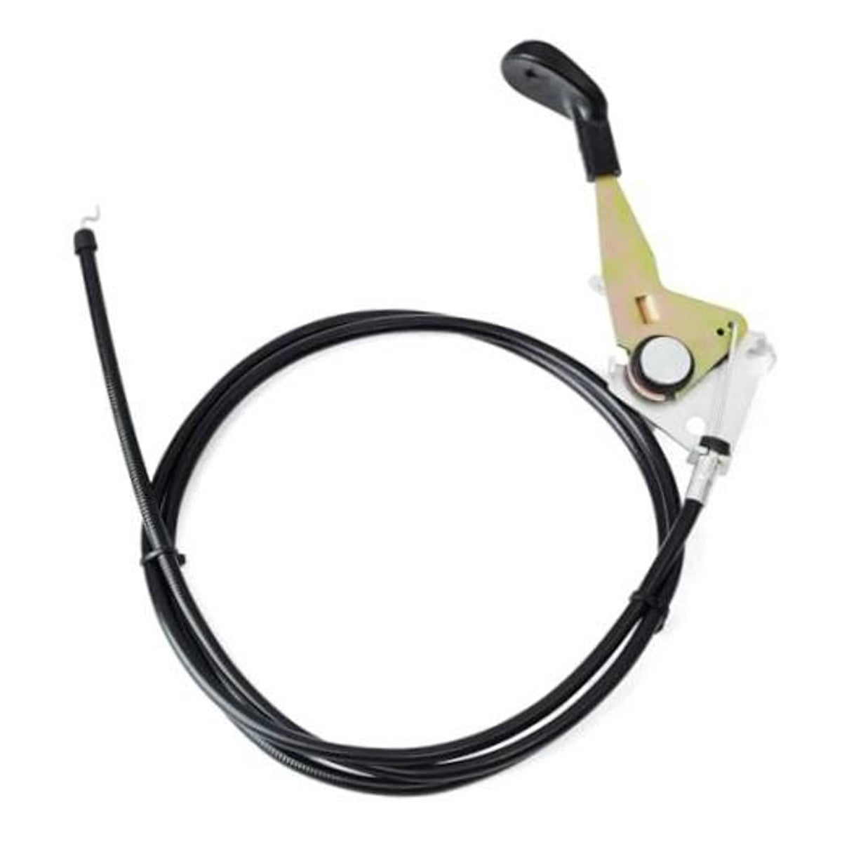 Black throttle control cable with pale lever bracket and black hand grip