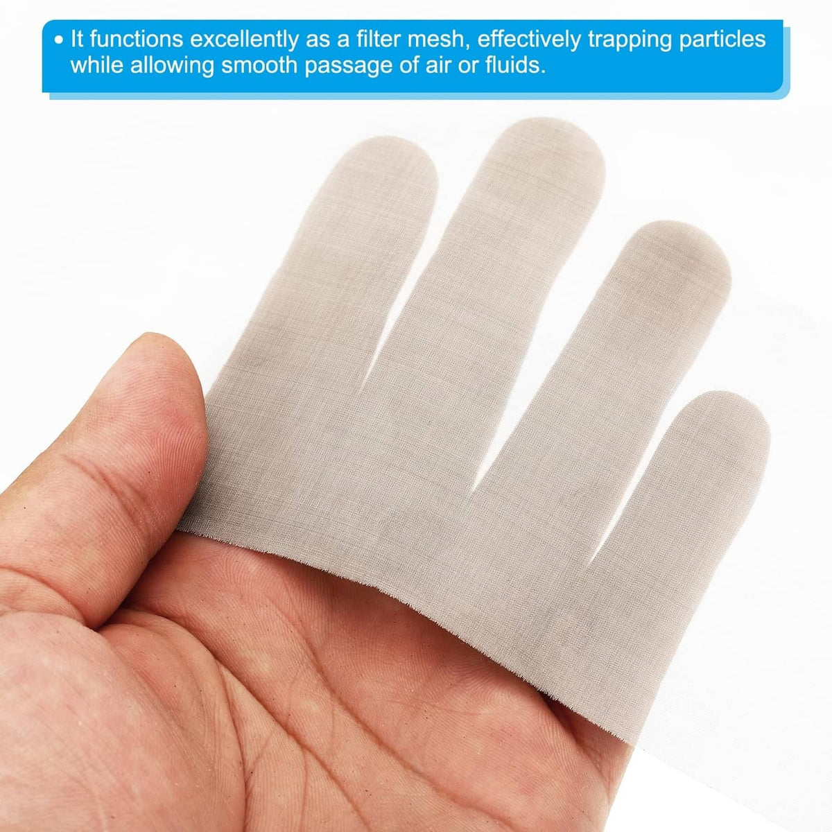 Stainless steel wire mesh fabric panel, fine silver mesh held in hand