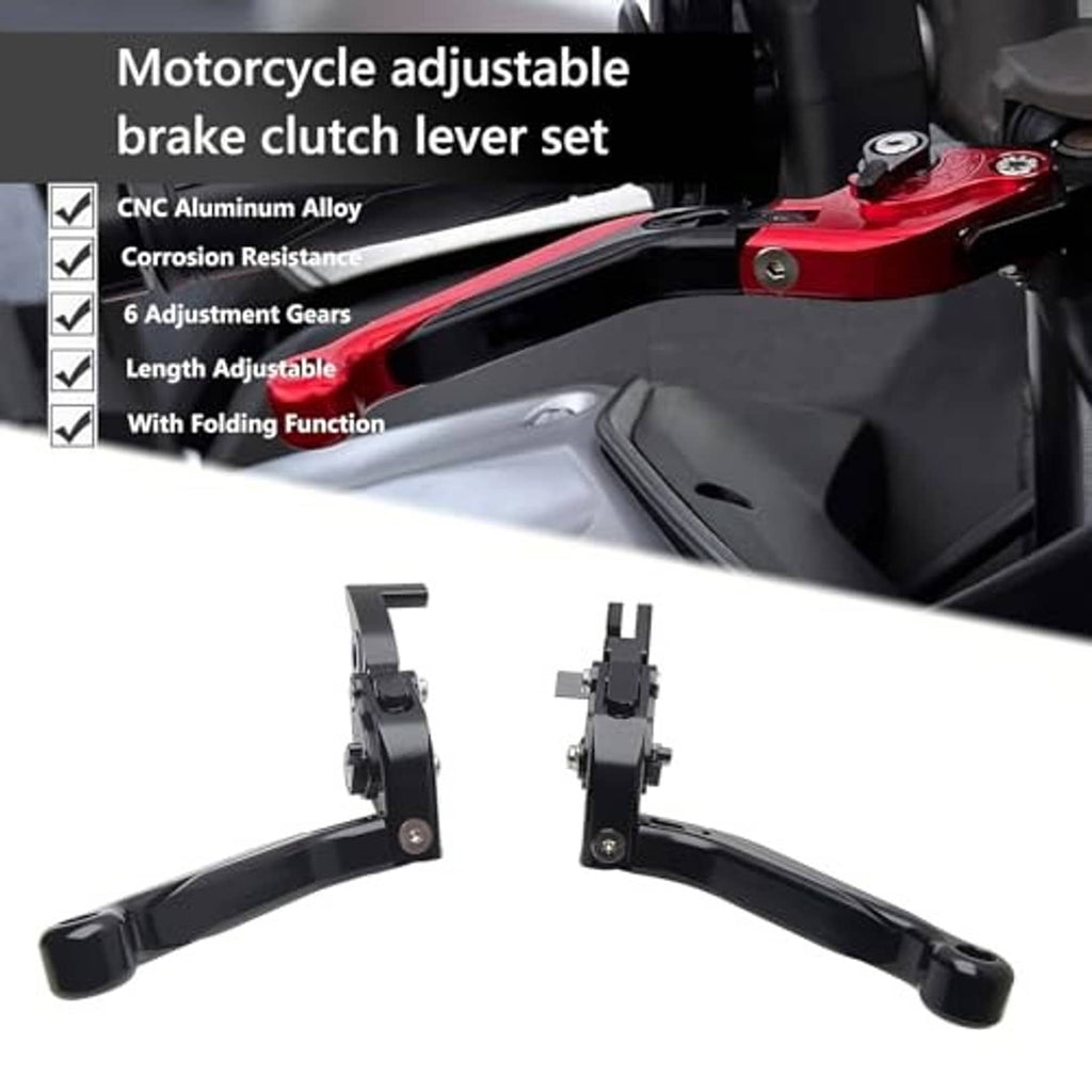 Black adjustable folding brake clutch lever set with two levers and pivot screws