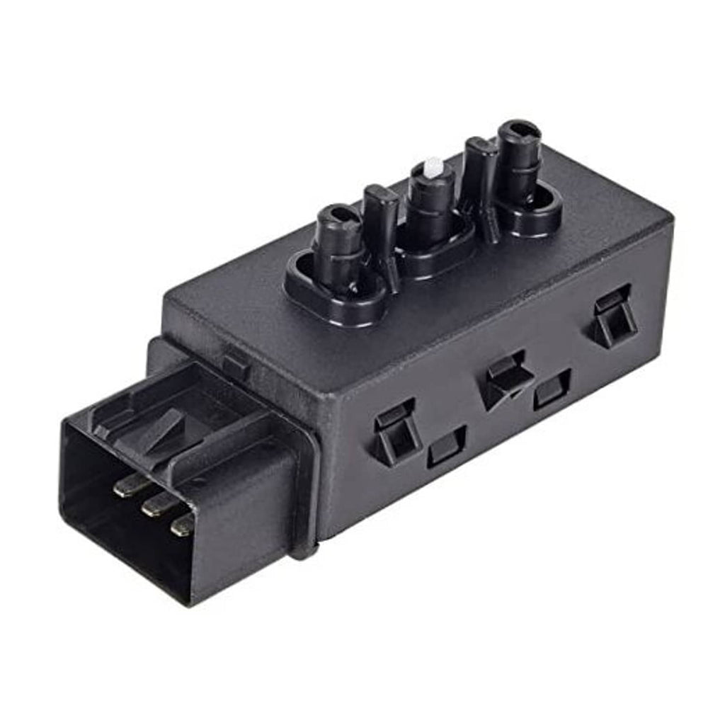 6-way power seat adjustment switch with multi-pin plug, dark gray housing