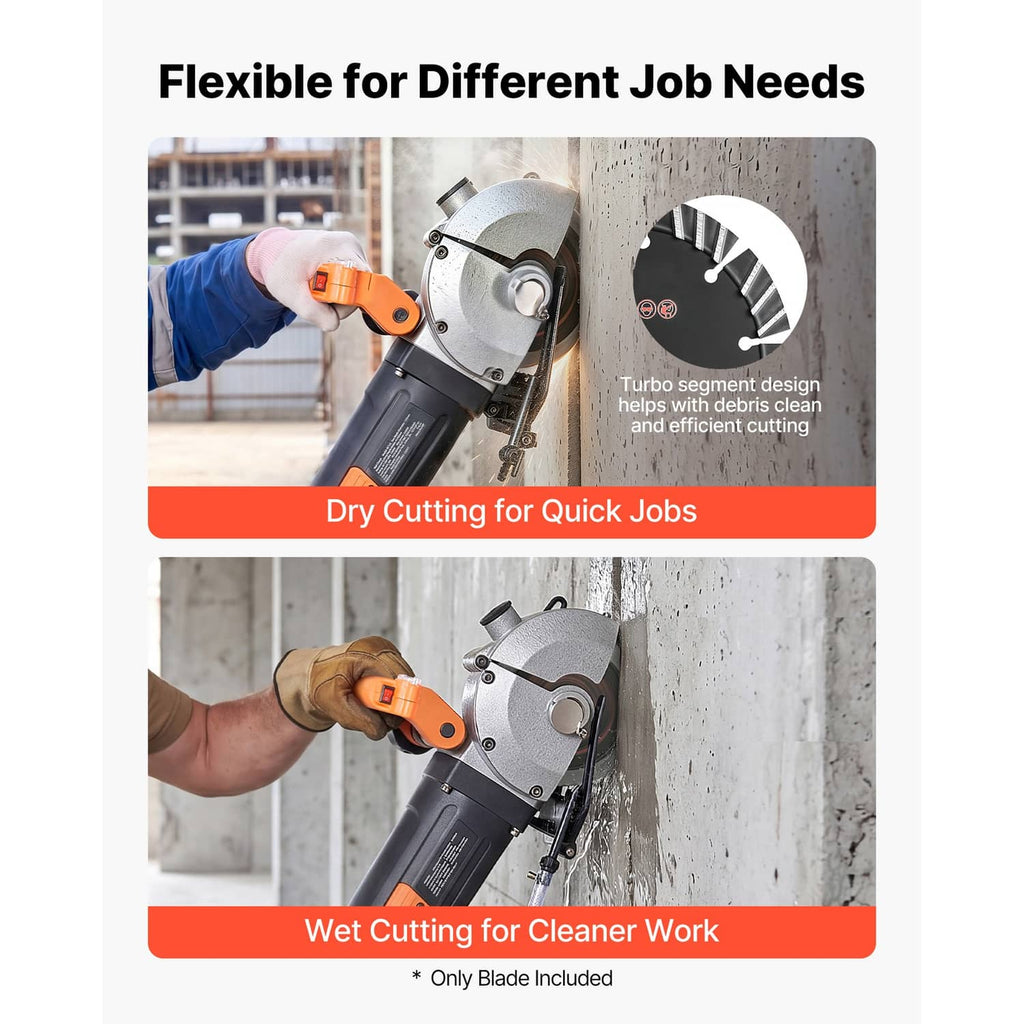Diamond blade set shown for dry and wet cutting applications