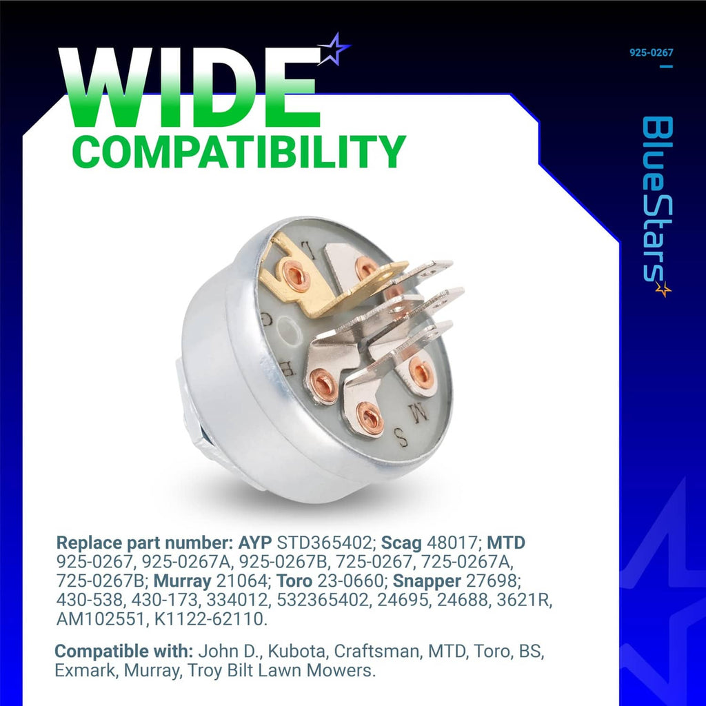 3-position ignition switch with copper terminals, circular metal body