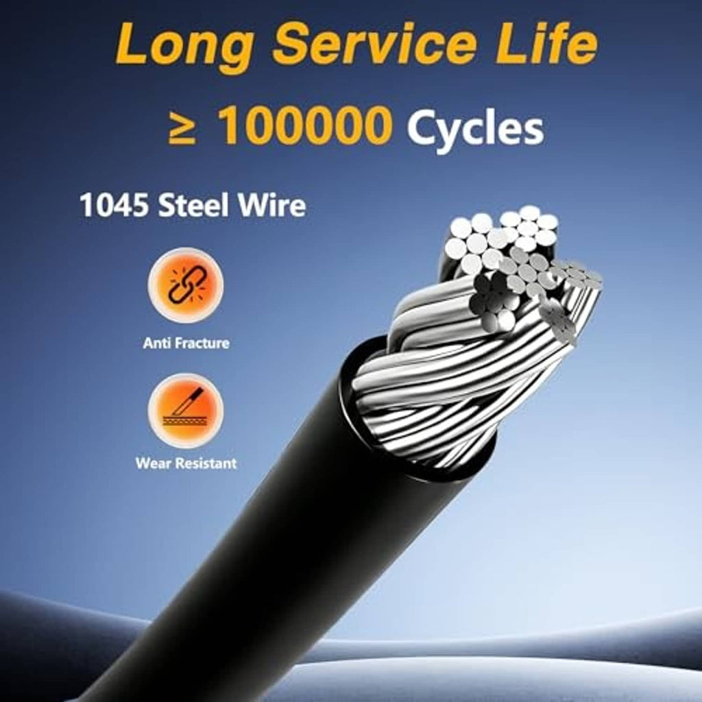 Rear door latch cable bundle with 1045 steel wire graphic and wear-resistant design