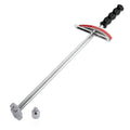 Dual drive beam torque wrench with red measurement scale and black handle grips