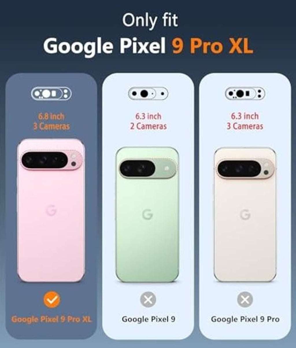Phone case compatibility graphic showing Only fit for Google Pixel 9 Pro XL