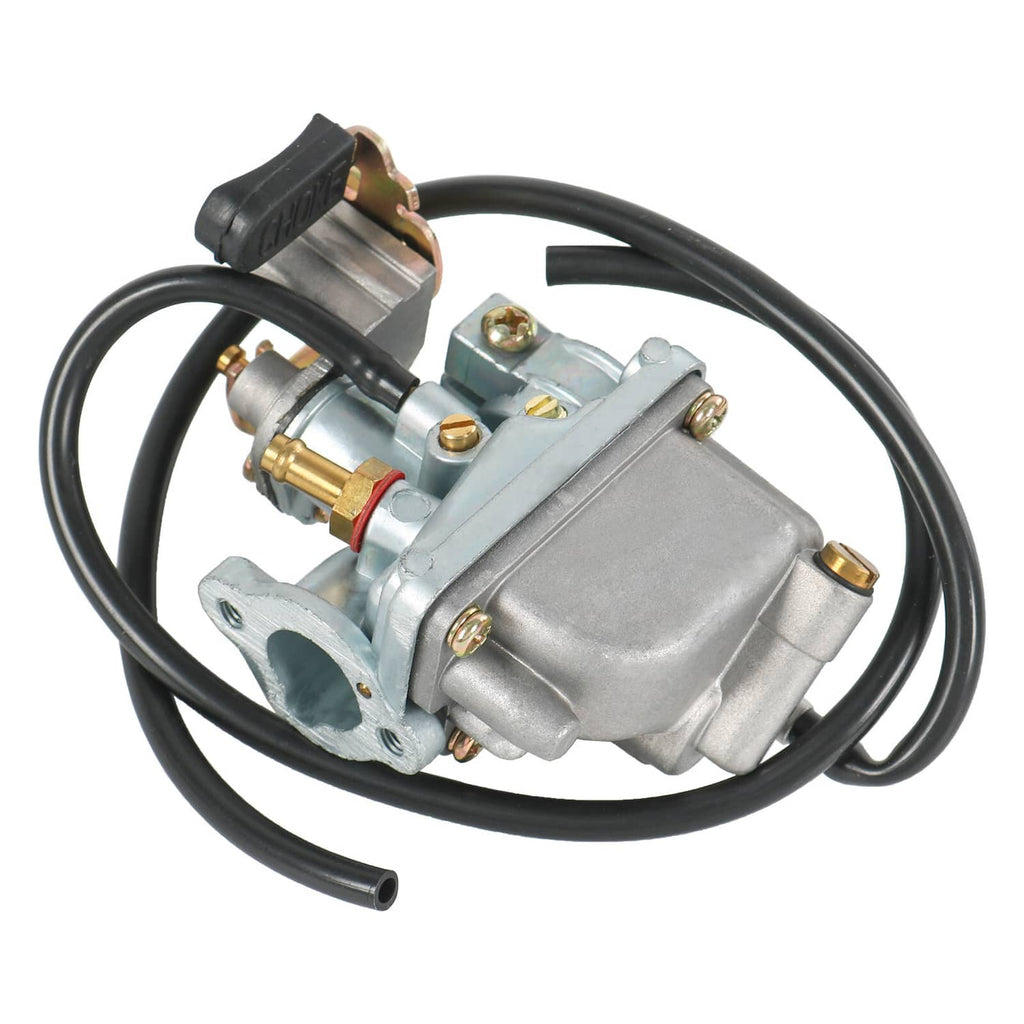 Carburetor air and fuel filter set side view with hoses and fittings attached