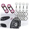 Pink bumper quick-release fasteners kit with link bars, bolts, nuts, and rubber rings