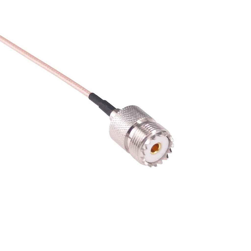 RG316 BNC male connector end on coax extension cable, silver metal
