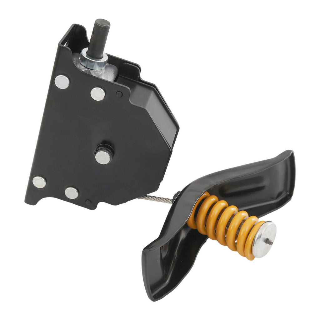Spare tire winch assembly with black bracket and orange coil spring handle