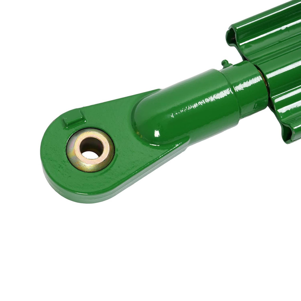 Green 3-point lift link end with round bushing and pin bore