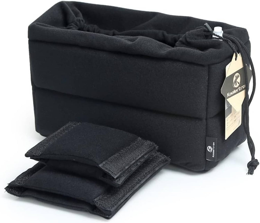 Koolertron shockproof camera photo bag, black padded insert and front storage pouches