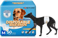 Disposable male dog wrap pack, medium white absorbent diapers (50 count).