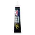 Lucas Oil extreme duty grease tube, black with blue stripe and white nozzle.