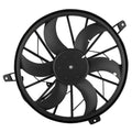 AC condenser cooling fan with black 9-blade impeller and mounting brackets