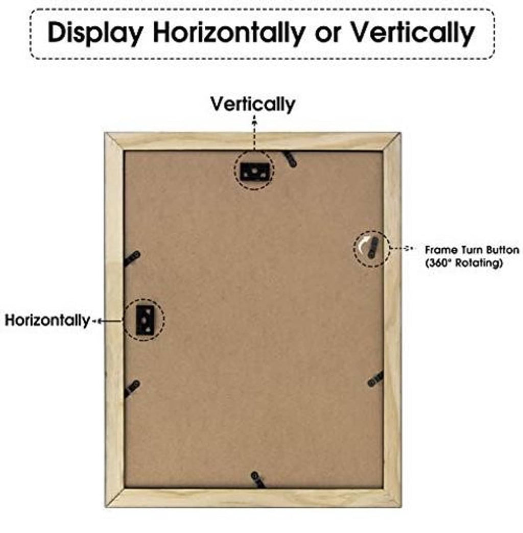 Light wood frame back with mounting hardware and 360-degree turn buttons