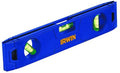 Blue 9-inch magnetic torpedo level with IRWIN logo and two vial windows