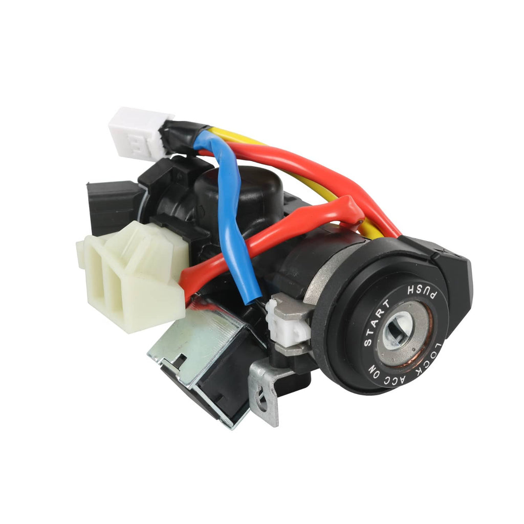 Ignition lock switch assembly with start key cylinder and multicolor wire leads