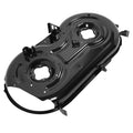 42" cutting deck assembly with circular openings and mounting brackets, black steel