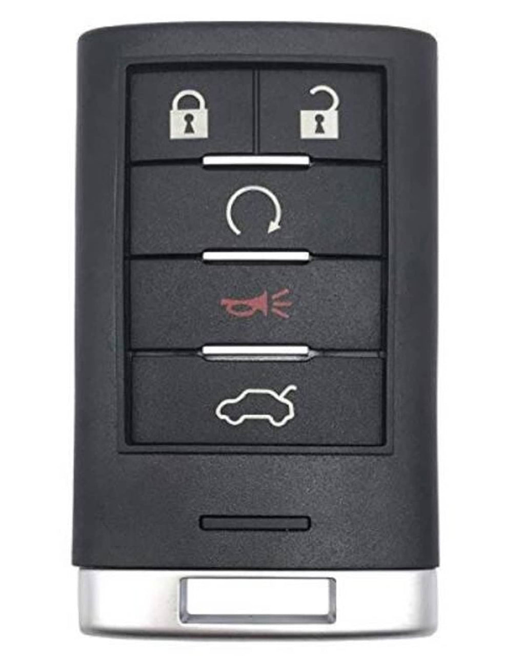 Black remote key fob cover case with five-button layout and lock, unlock icons