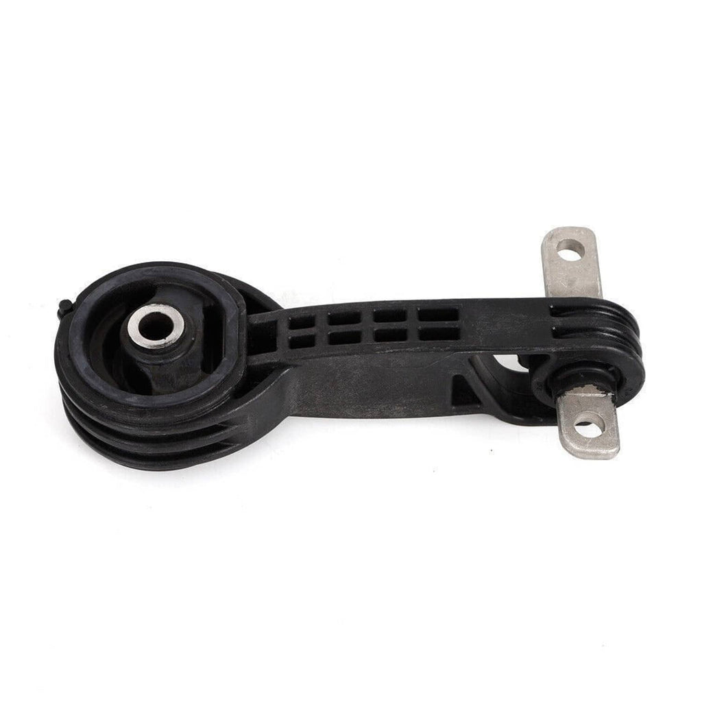 Engine mount with black rubber bushing and long black arm with mounting holes