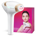 White at-home laser hair removal device with handset-style head and control panel