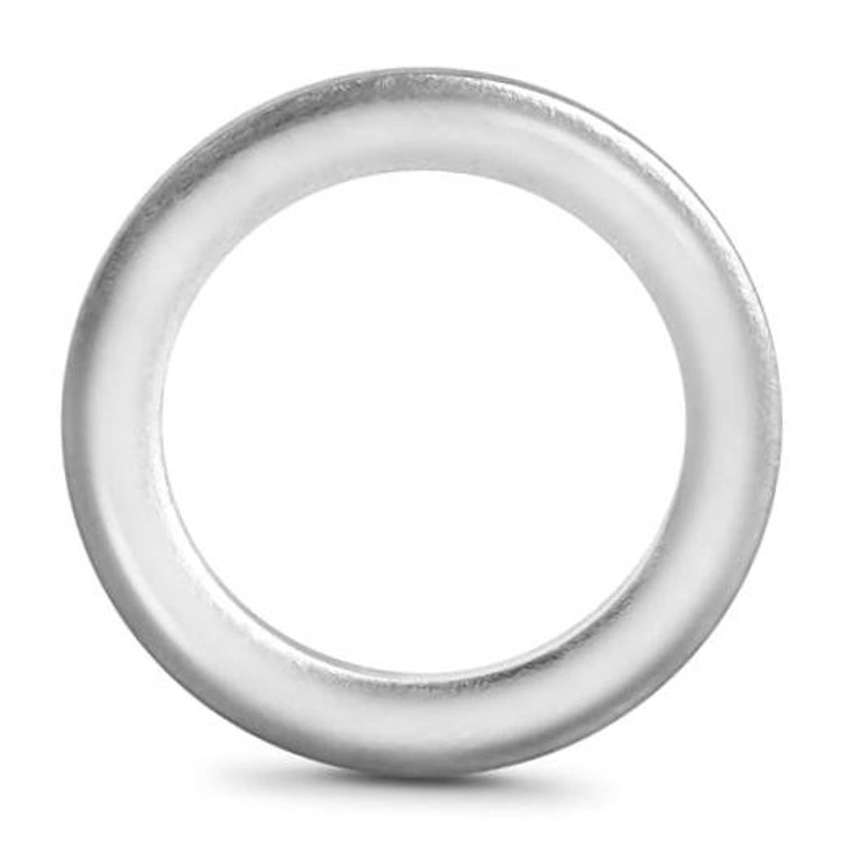 Silver metal crush washer ring for transmission drain plug, round with inner hole