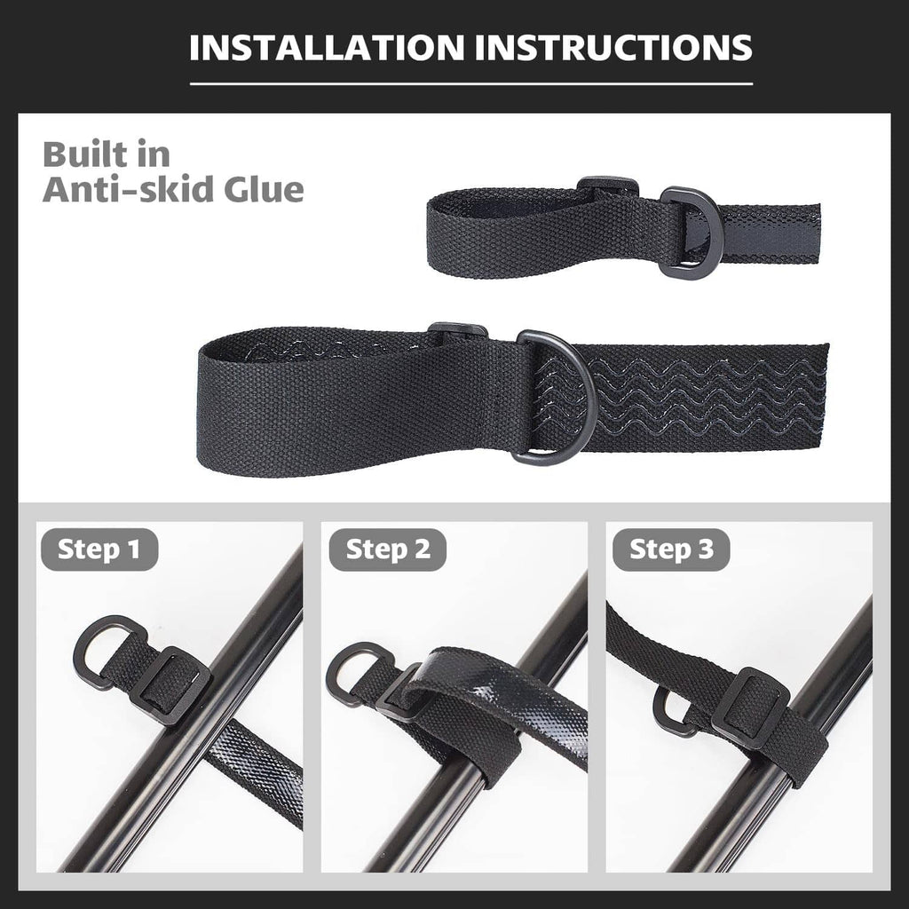 Trimmer shoulder strap showing quick-release attachment clip and mounting steps